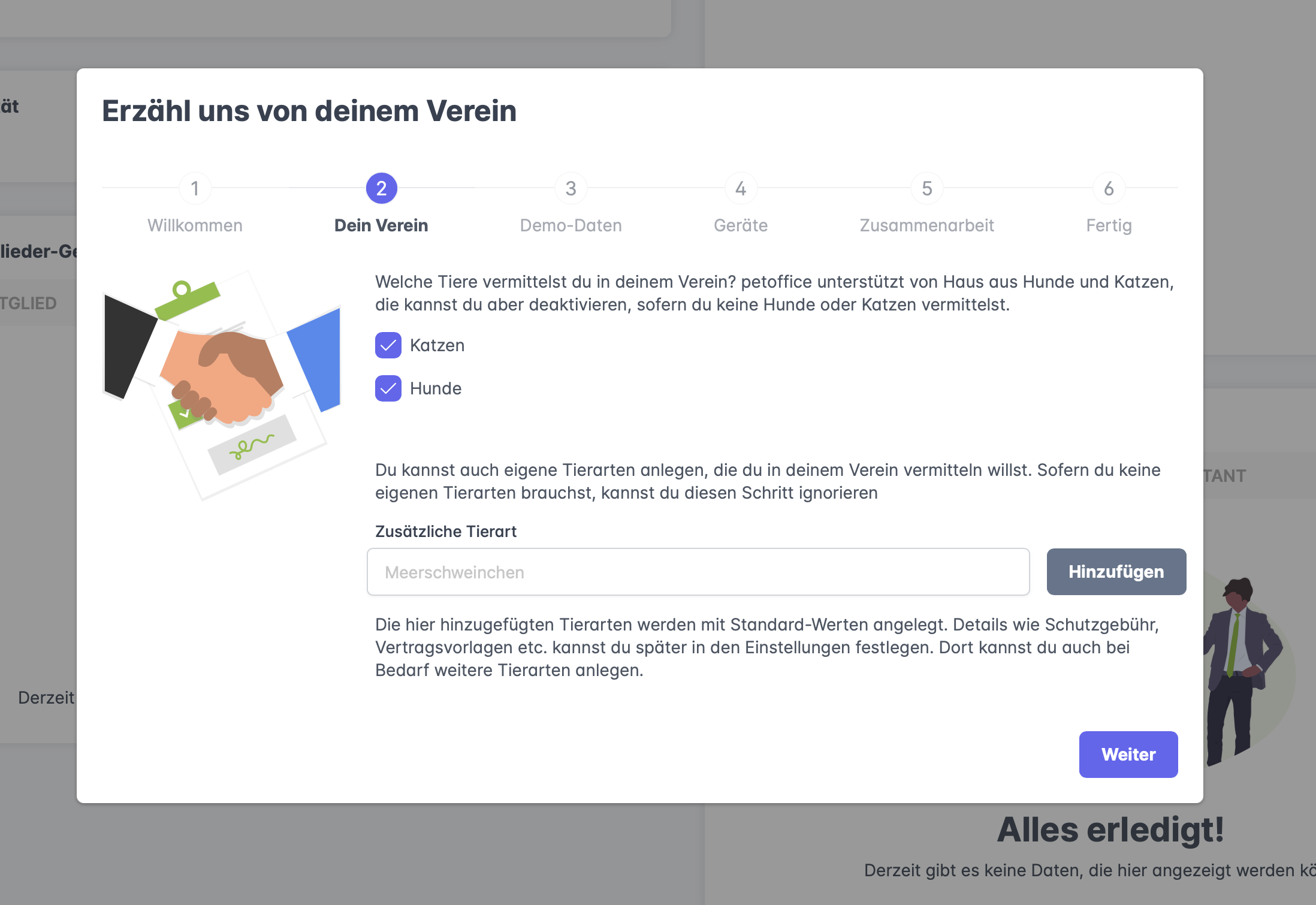 Ersteinrichtung Schritt 2: Dein Verein