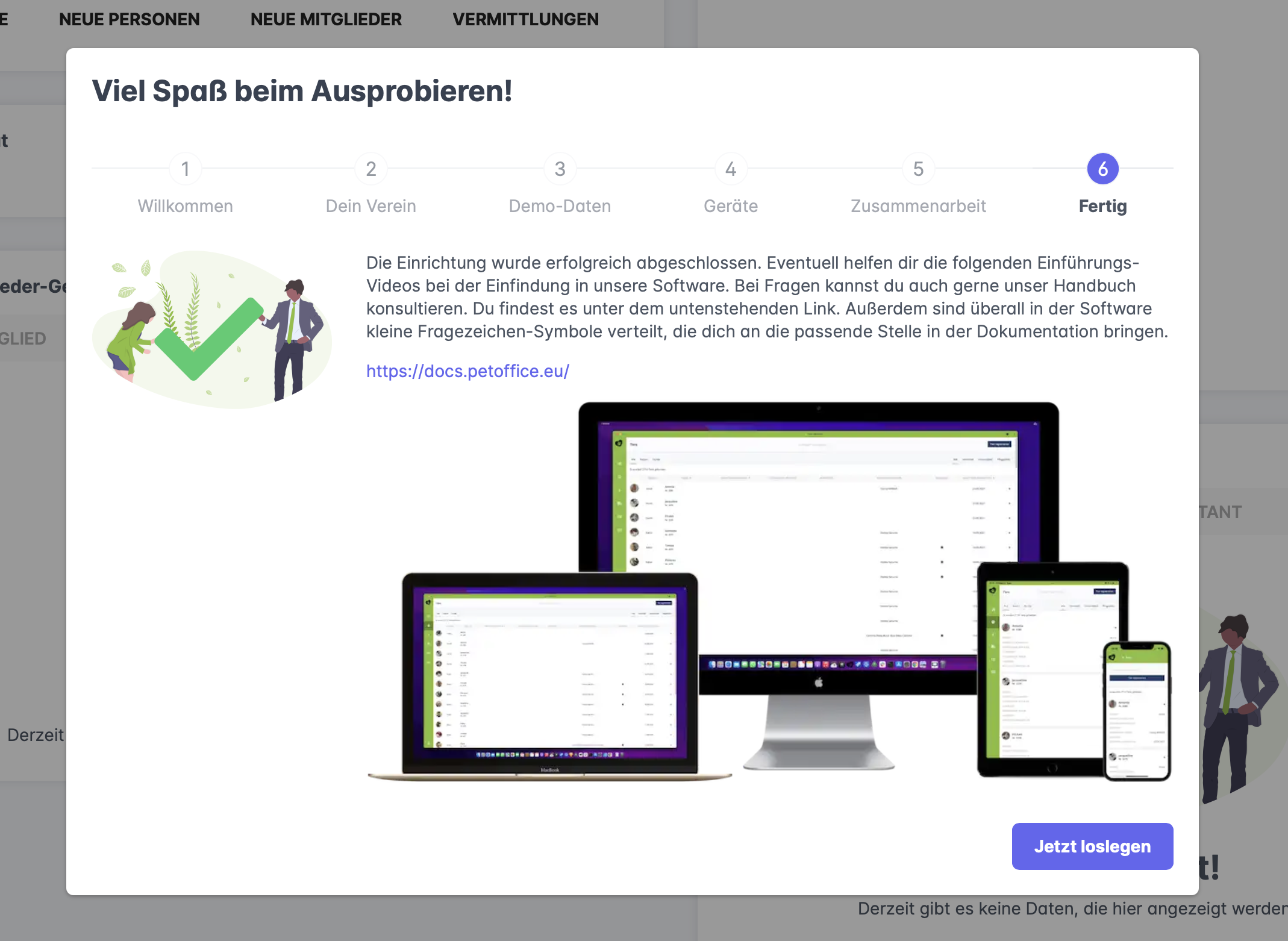 Ersteinrichtung Schritt 6: Fertig