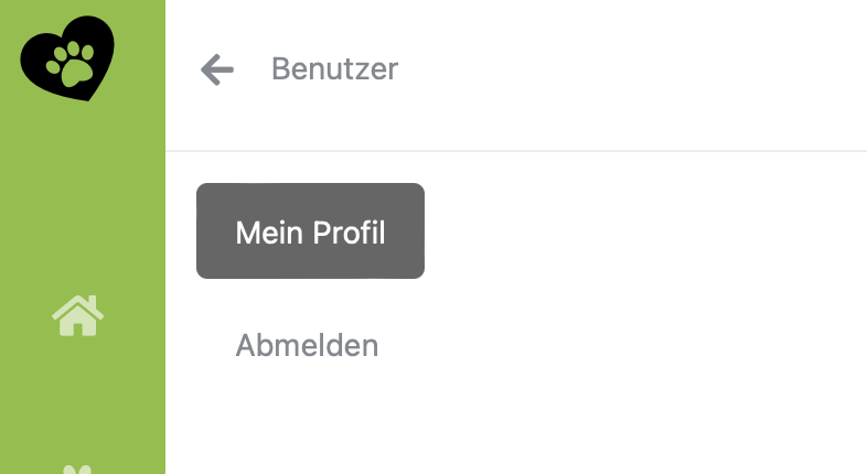 Benutzer-Menü