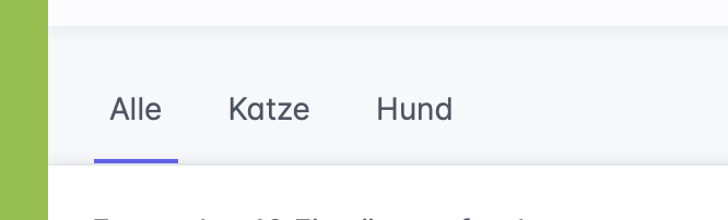 Listen-Navigation in petoffice