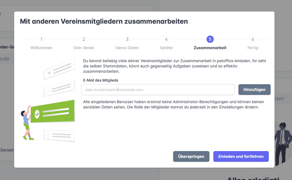 Ersteinrichtung Schritt 5: Willkommen